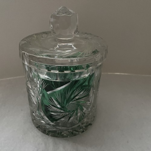 Cut crystal biscuit jar - crystal,