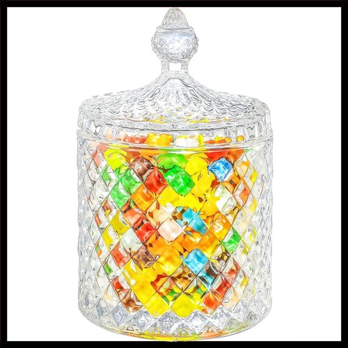 Glass candy dish with lid - glass,