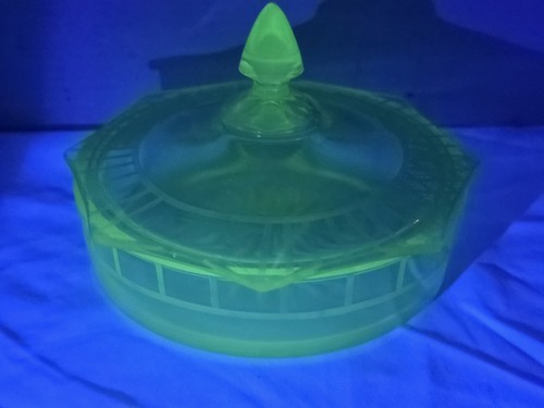Vintage uranium glass candy - vintage,