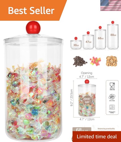68oz clear plastic candy - clear, jar
