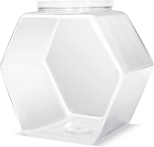Plastic candy jar hexagon - plastic,