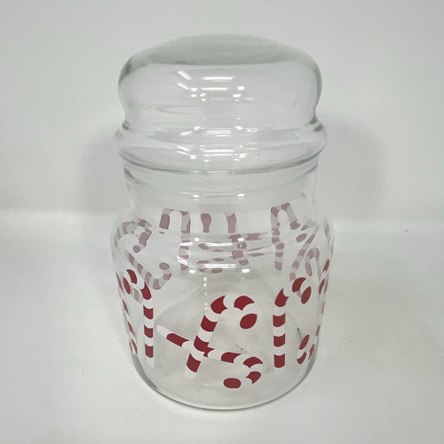 Clear glass holiday candy jar - glass,