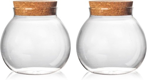 Set round glass jars with - 2,