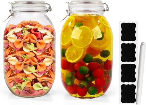 Pack glass jars with cork - with, lids