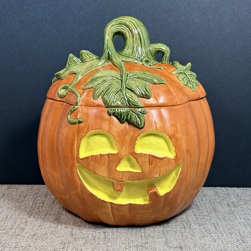 Vtg ceramic jack lantern - ceramic, jack-o-lantern