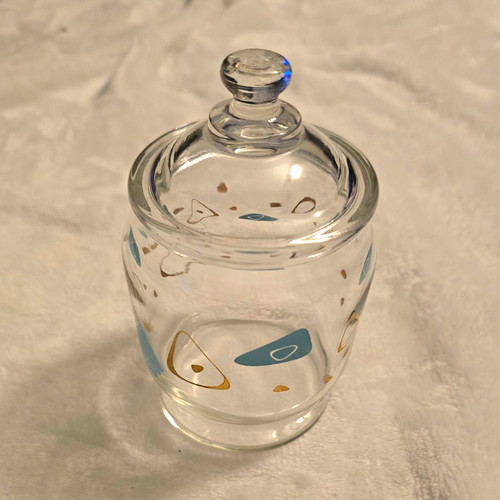 Clear glass candy jar lid - candy,