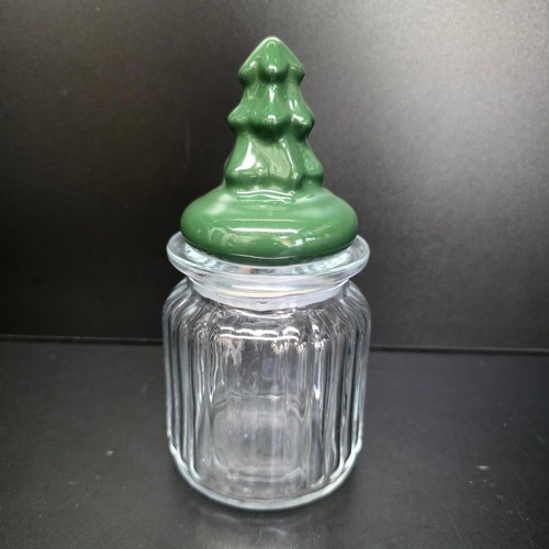 Glass jar green christmas - christmas, tree