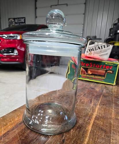 Clear glass candy jar - clear,