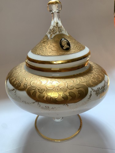 Opaline white urn - white, urn/candy