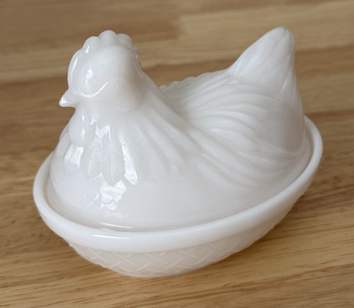 Small vintage white milk glass - white,
