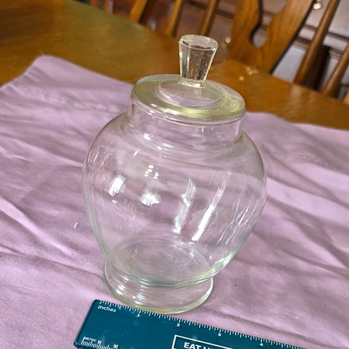 Clear glass candy jar - glass, canister