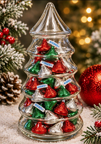 Clear glass christmas tree - glass,
