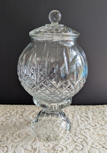 Vtg homco glass 3pc pedestal - homco,
