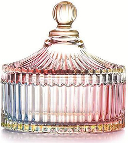 Colorful glass jar - colorful, lid