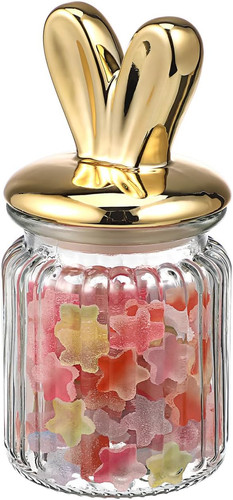 Rabbit ear glass jar - ear,