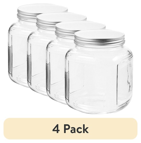 Glass cracker jar with - (4,
