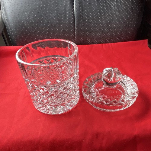 Clear cut glass candy jar - cut,