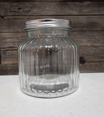 24oz ribbed glass jar with - 24oz,