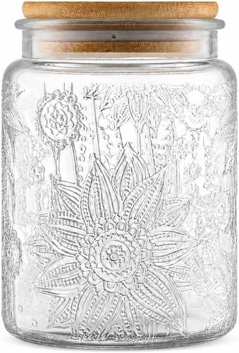 Vintage glass jar - vintage, lid