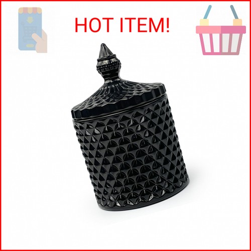Black glass candy dish - 10,