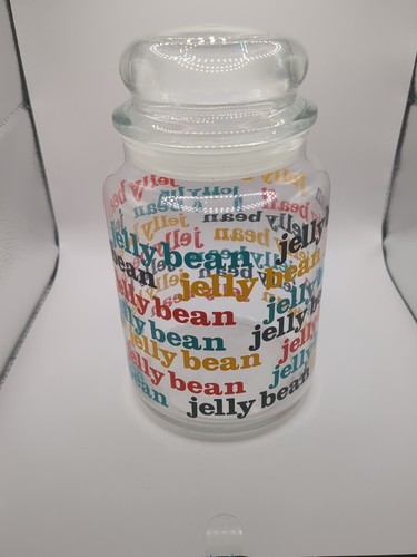 Vintage jelly bean glass jar - bean,
