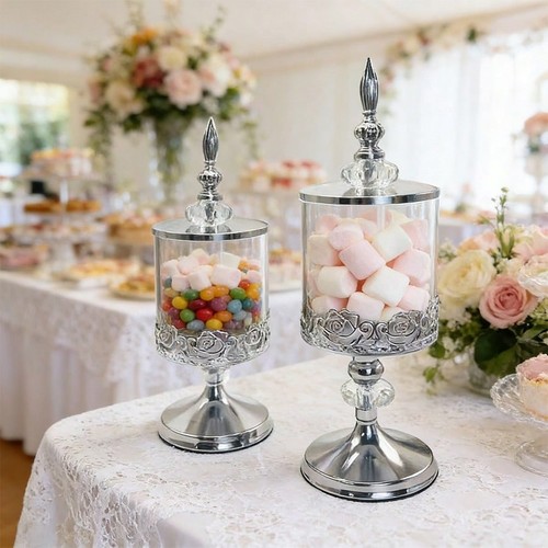 New crystal glass candy jar - new,