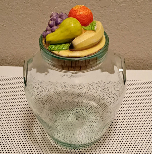 Vintage glass jar ceramic - glass,