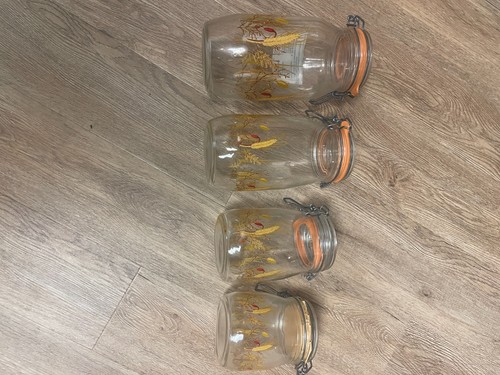 Glass condiment jars w - ,