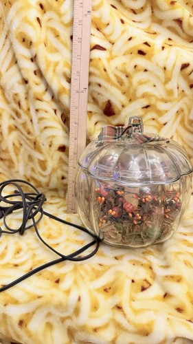 Clear glass pumpkin - candy, jar