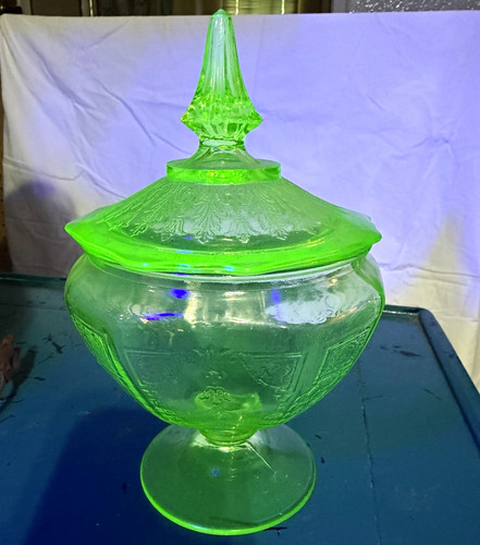 Vintage uranium glass candy - glass,