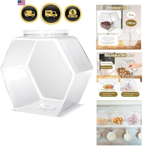 Plastic candy jar hexagon - plastic, jar,hexagon