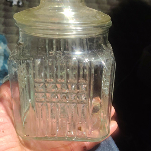 Clear glass square candy jar - clear,
