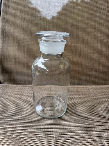 Clear glass apothecary jar - apothecary,
