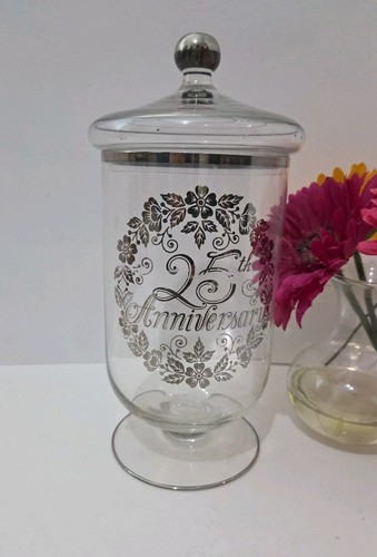 Vintage 25th anniversary glass - anniversary,