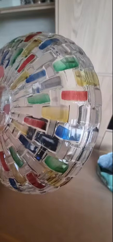 Colorful glass candy jar with - glass,