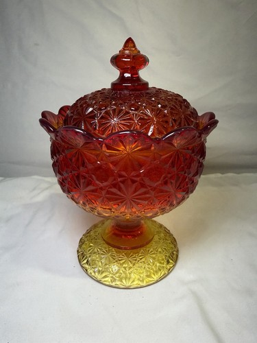 Vintage amberina glasss daisy - vintage,