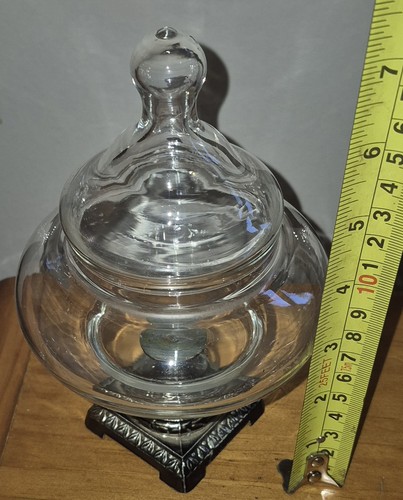 Vintage clear glass apothecary - clear,