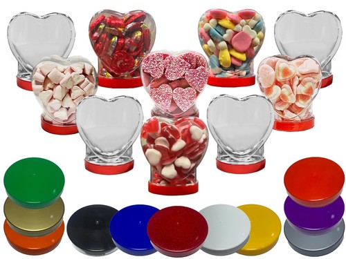 Plastic sweet jar - heart, shaped