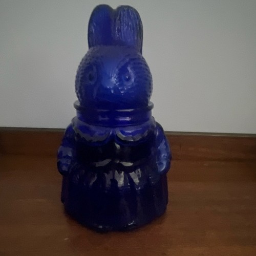 Blue glass rabbit shaped - glass,