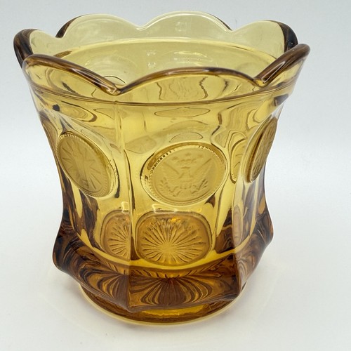Vintage fostoria amber coin - amber,