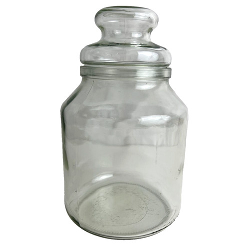 Vintage clear glass candy jar - vintage,