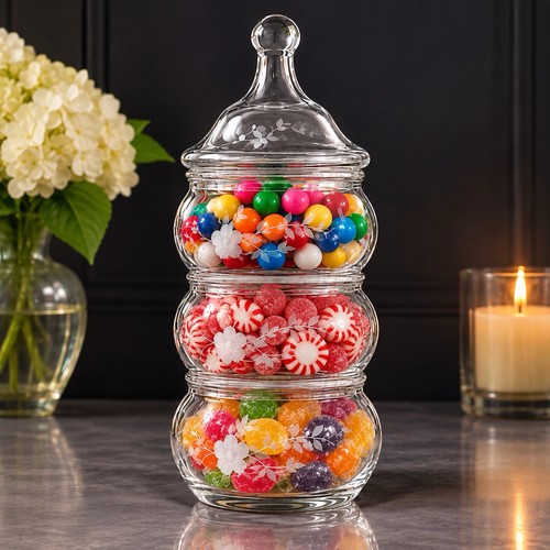 Vtg glass candy jar - vtg,