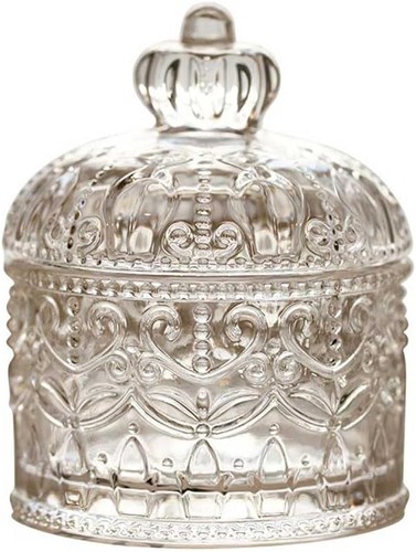 Glass candy jar with - candy,