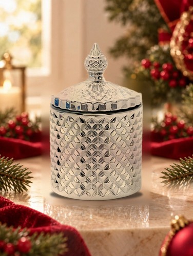 Silver glass jar - jar, with