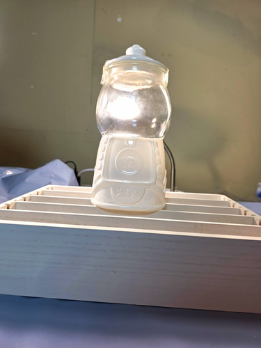 Vintage clear glass candy jar - candy,
