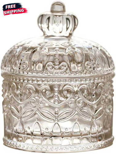 Glass candy dish with lid - glass,