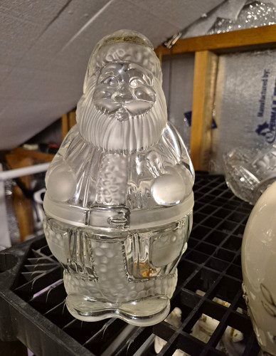 Clear glass santa - glass, claus