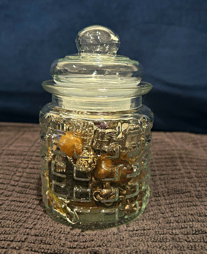 Clear glass candy jar - glass, canister