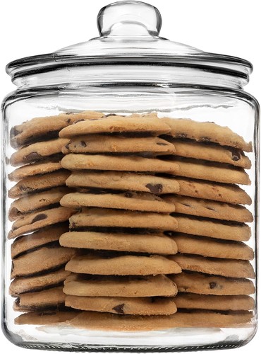 Gallon glass cookie jar - cookie, w/