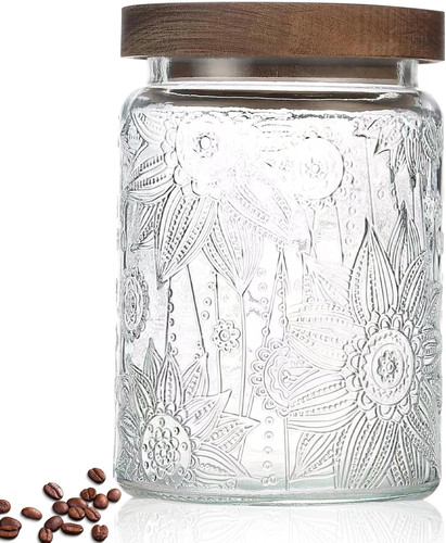 Vintage glass jar with - with, lid